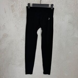 Gymshark Seamless Leggings Black High Waisted Athleisure Minimalist Size Small